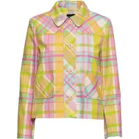 Moschino Madras Brushed Matt Cotton Jacket Purple Maat: 42 | Blazers Outlet | Dames | Roze