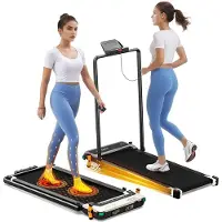 Robore 520A-B dubbelzijdige loopband met handgreep, 2,5 pk stille motor, maximale snelheid 4 mph, capaciteit 150 kg, dubbel LED-display, handmatige hellingshoek en ingebouwde voetmassagefunctie
