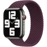 Apple Gevlochten solobandje voor de Watch | 44/45/46/49 mm - Maat 7 - Dark Cherry