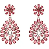 NAEMI Oorbellen kersrood / zilver