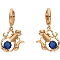 Faina Oorbellen navy / goud