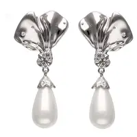 Gaya Oorbellen zilver / wit