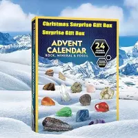 National Geographic Adventkalender 2025 - 24 dagen kristallen stenen Mineralen Fossielen Adventskalenders - Kerst Aftelkalender-Bandai Adventskalender