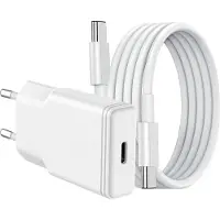 Ntech USB C Adapter 20W snellader met (1m) USB C naar USB C kabel