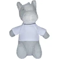 MBW Mika de ezel - knuffel ezel - grijs - wit T-shirt - 20 cm - pluche - MiniFeet -