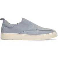 Manfield - Heren - Blauwe suède loafers - Maat 44