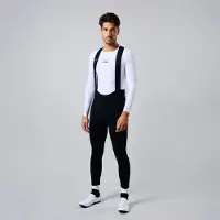 Acelera Essential Fietsbroek Lang heren met Zeem en Bretels - Thermo Lange Wielerbroek - Winter Fietsbroek Lang - Zwart - Maat XL