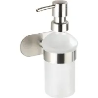 Wenko Turbo-Loc Zeepdispenser Orea RVS mat 200ml - Zeeppompje - Bevestigen zonder boren - Zelfklevend - 10 jaar garantie