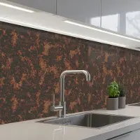 KitchenYeah Keuken achterwand 400x80 cm - Spatscherm zelfklevend Zwart - Vlekken - Roest print - Bruin - Muurbeschermer - Spatwand fornuis