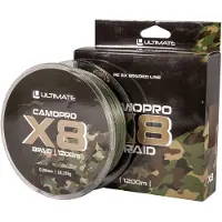 Ultimate Camopro X8 Braid Gevlochten Karperlijn 0.17mm/11.84kg (1200m) - Gevlochten Lijn