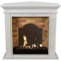 Xaralyn Bio-ethanol haard - Cadiz-Corner BME - wit natuursteen - 3 KW verwarming - haardombouw inclusief inbouwhaard - schouw - hoekhaard