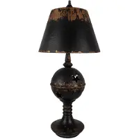 Clayre & Eef Tafel lamp, diameter 35 cm, hoogte 78 cm, zwart, metaal
