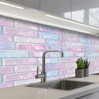 KitchenYeah Keuken achterwand 150x60 cm - Spatscherm zelfklevend Roze - Parel - Glans - Muur - Muurbeschermer - Spatwand fornuis
