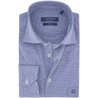 Ledub overhemd modern fit blauw geprint
