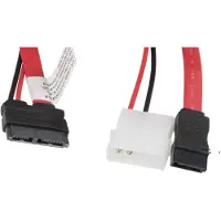 Lanberg CA-SAHD-10CU-0035-R SATA Slimline voedingskabel 45cm Rood
