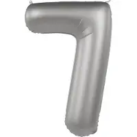 Folat - Folieballon Cijfer 7 Moonlight Silver - 86 cm