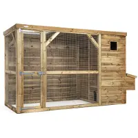 Voldux Toon - Kippenhok met ren - Naturel - 193x336x125 cm - Rechts