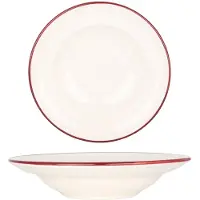 Bonna Pastabord linea burgundy porselein 24 cm (400cc) set van 2