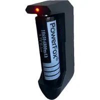 Powerfox 1x 18650 Lithium batterij 3,7V 6800mAh + OPLADER (Geschikt voor 18650, 16340, 14500, 10440, 14500) batterijen