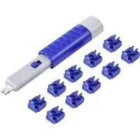 Renkforce RJ45 LAN-poortslot RF-4695234 Set van 10 stuks Zilver-blauw Incl. 1 sleutel RF-4695234