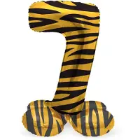 Folat - Staande folieballon Cijfer 7 Tiger Chic - 72 cm