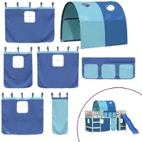 vidaXL Gordijnen voor hoogslaper met tunnel polyester blauw