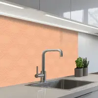 KitchenYeah Keuken achterwand 80x60 cm - Spatscherm zelfklevend Patroon - Oranje - Lijnen - Muurbeschermer - Spatwand fornuis
