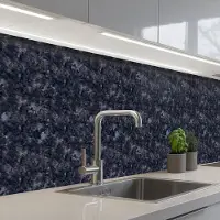 KitchenYeah Keuken achterwand 300x80 cm - Spatscherm zelfklevend Grijs - Zwart - Patroon - Muurbeschermer - Spatwand fornuis