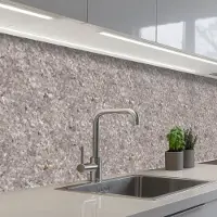 KitchenYeah Keuken achterwand 400x80 cm - Spatscherm zelfklevend Licht - Grijs - Textuur - Muurbeschermer - Spatwand fornuis