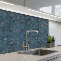 KitchenYeah Keuken achterwand 80x60 cm - Spatscherm zelfklevend Verf - Blauw - Textuur - Muurbeschermer - Spatwand fornuis