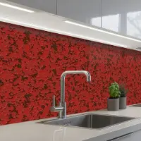 KitchenYeah Keuken achterwand 200x80 cm - Spatscherm zelfklevend Roest - Rood - Vlekken - Muurbeschermer - Spatwand fornuis