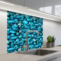 KitchenYeah Keuken achterwand 80x80 cm - Spatscherm zelfklevend Glanzende - Blauwe - Stenen - Muurbeschermer - Spatwand fornuis