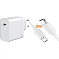 Ntech USB-C Adapter 45W met USB-C naar USB-C Oplader Kabel 2 Meter - Snellader fast charger