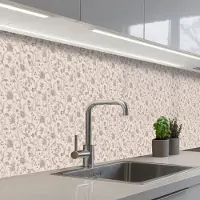 KitchenYeah Keuken achterwand 500x80 cm - Spatscherm zelfklevend Patroon - Bloemen - Paars - Muurbeschermer - Spatwand fornuis