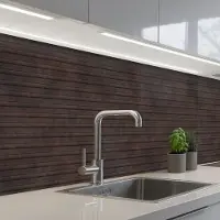 KitchenYeah Keuken achterwand 300x80 cm - Spatscherm zelfklevend Donkerbruin - Roest print - Strepen - Patroon - Muurbeschermer - Spatwand fornuis