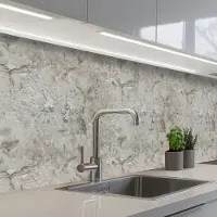 KitchenYeah Keuken achterwand 250x80 cm - Spatscherm zelfklevend Beton - Grijs - Muur - Muurbeschermer - Spatwand fornuis
