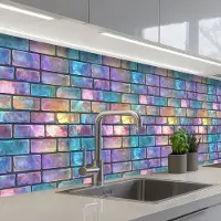 KitchenYeah Keuken achterwand 250x60 cm - Spatscherm zelfklevend Gloed - Kleuren - Muur - Glans - Muurbeschermer - Spatwand fornuis