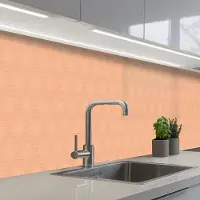 KitchenYeah Keuken achterwand 350x60 cm - Spatscherm zelfklevend Patroon - Oranje - Lijnen - Muurbeschermer - Spatwand fornuis