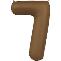 Folat - Folieballon Cijfer 7 Chocolate Brown - 86 cm