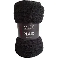 Mica Decorations Mica Charlene Fleece Plaid 180x130 cm – Zacht Woondeken – Zwart