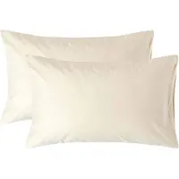 Homescapes Luxe Satijn Kussensloop 50x75 cm – Crème – Set van 2 – 100% Egyptisch Katoen Satijn – Draaddichtheid 1000