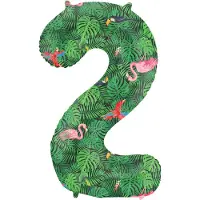Folat - Folieballon Cijfer 2 Jungle Vibe - 86 cm