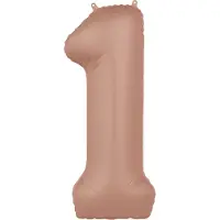 Folat - Folieballon Cijfer 1 Vintage Rose - 86 cm