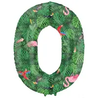 Folat - Folieballon Cijfer 0 Jungle Vibe - 86 cm