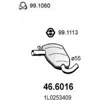 ASSO 46.6016 Uitlaat middendemper