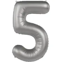Folat - Folieballon Cijfer 5 Moonlight Silver - 86 cm