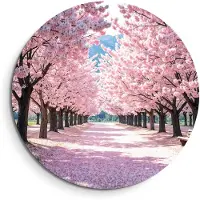 KitchenArt - Blossom Avenue - Muurcirkel Binnen - ø 40 cm - Wandcirkel - Mét Ophangsysteem - Wanddecoratie - Muurdecoratie