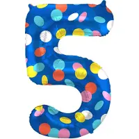 Folat - Folieballon Cijfer 5 Colorful Dots - 86 cm