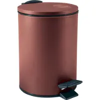 Spirella Pedaalbak 3L - ADELAR - Adelar Pedaalbak 3L - Softclose Prullenbak met Uitneembare Binnenemmer - Mat Staal - 16,8 x H 25 cm - Berry