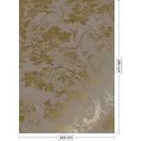 Kek Amsterdam - Vliesbehang - Gold Engraved Landscapes Grey - MW-173 - 200cm x 280cm